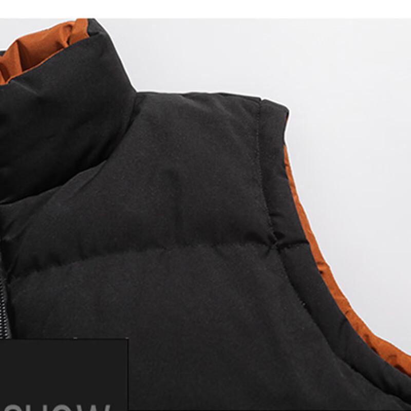 Cotton Blend Reversible Stand Collar Padded Vest