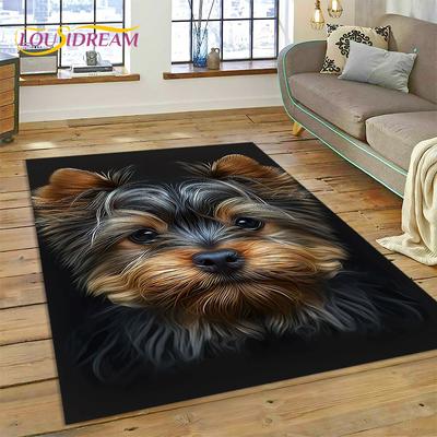 Bonita alfombra de dibujos animados de perro Samoye, Chihuahua, Koki Pomeranian Husky para el hogar, sala de estar, dormitorio, sofá, felpudo decorativo, antideslizante para niños