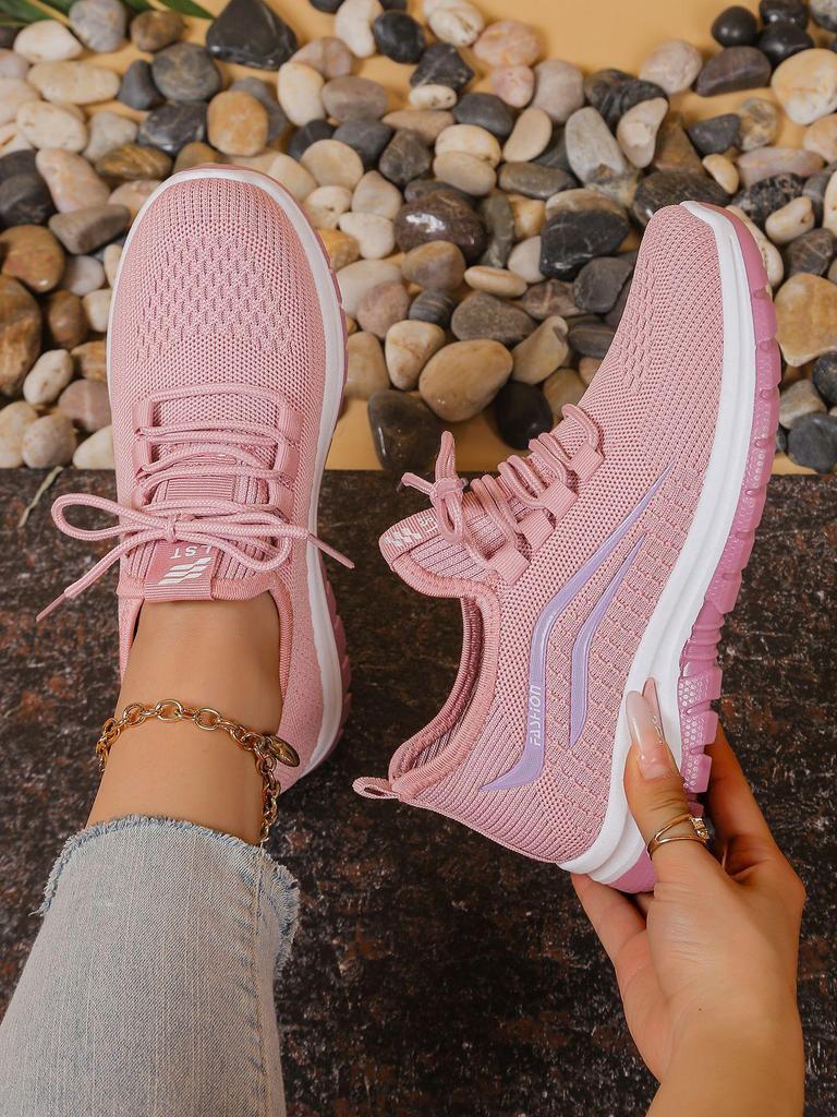 Autumn 2025 Women's Stylish Flyknit Sports Shoes: Comfortable, Plus Size Casual Sneakers