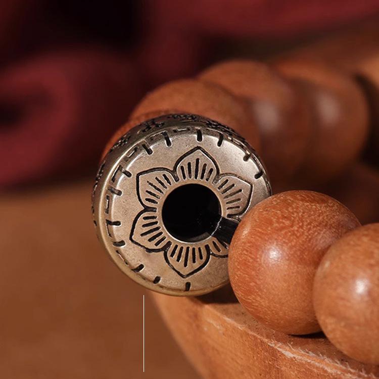 Chinese Zodiac Peach Wood & Agate Bracelet for Men and Women - Retro Year of the Snake Jewelry, Benmingnian Gift