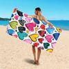 Heart Print Beach Towel Soft Lightweight For Pool Party Swimming Surfing Diving Beach Camping Summer Gift Unisex