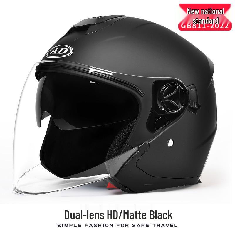 AD Unisex Electric Motorcycle Helmet - Winter Warmth, All-Season Safety, 3C Certified Half Helmet for Scooters