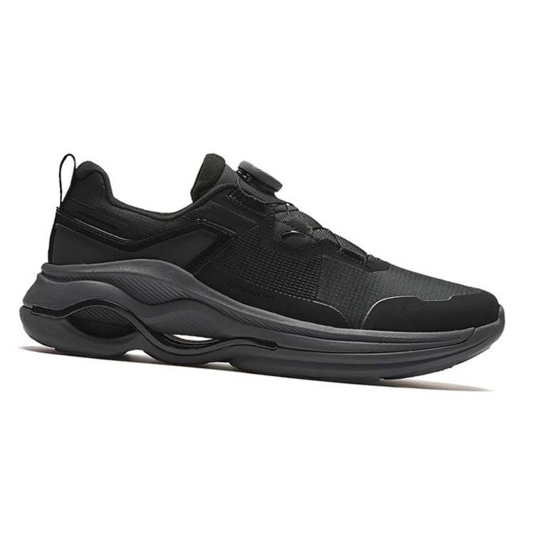 Anta Comfortable Cushioning Slip Resistant Abrasion Resistant Breathable Lightweight Low top Running Shoes Men's Black 112347720-2