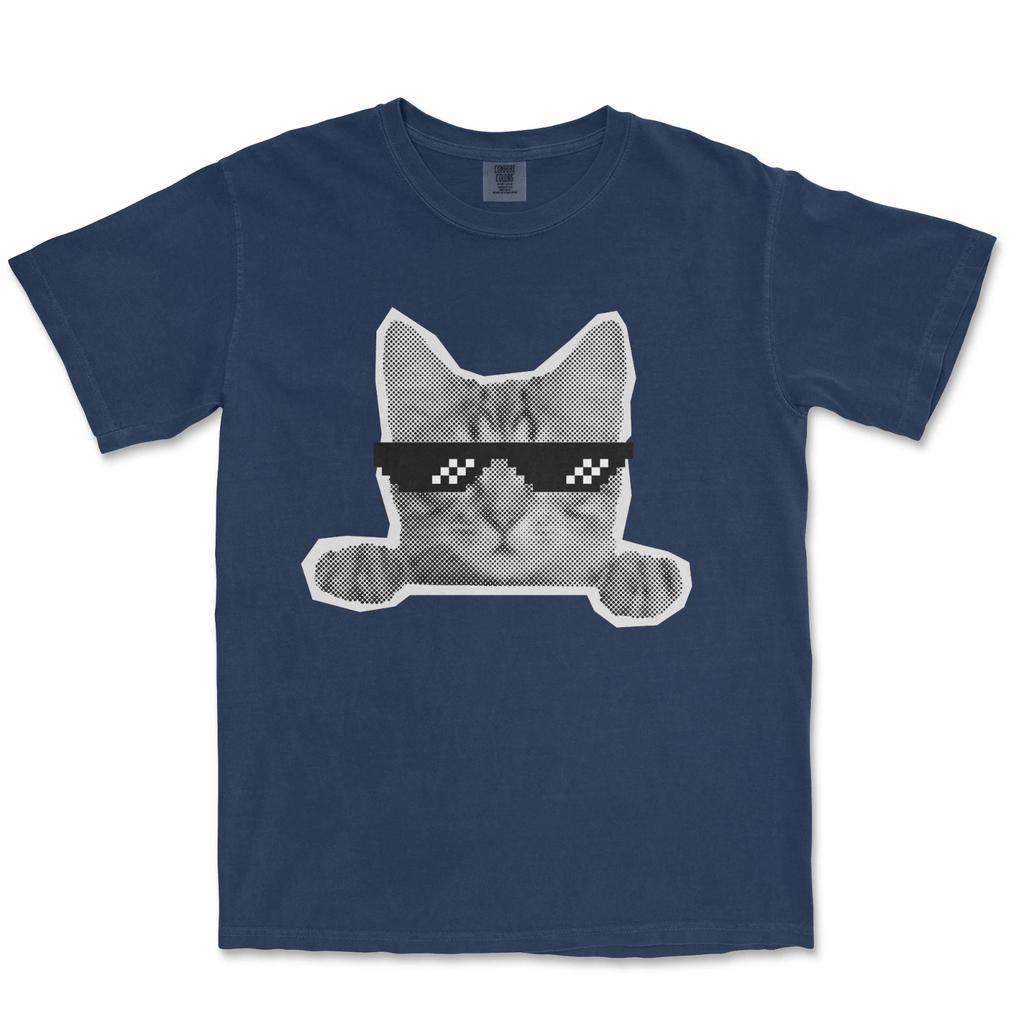 Cool Cat Shirt Funny T-Shirts Men Graphic Meme Shirt Funny Shirt For Men