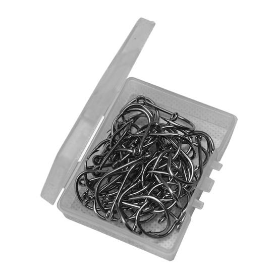 1 Box Wide Crank Verschiedener Stahl Praktisch J-Haken Carbon Spezifikationen Angeln Scharf Widerhaken Angeln