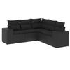 VidaXL Salon de Jardin avec Coussins 5 pcs, Canapés de Terrasse, Ensemble de Meubles de Patio, Mobilier d'Extérieur, Noir 3254882