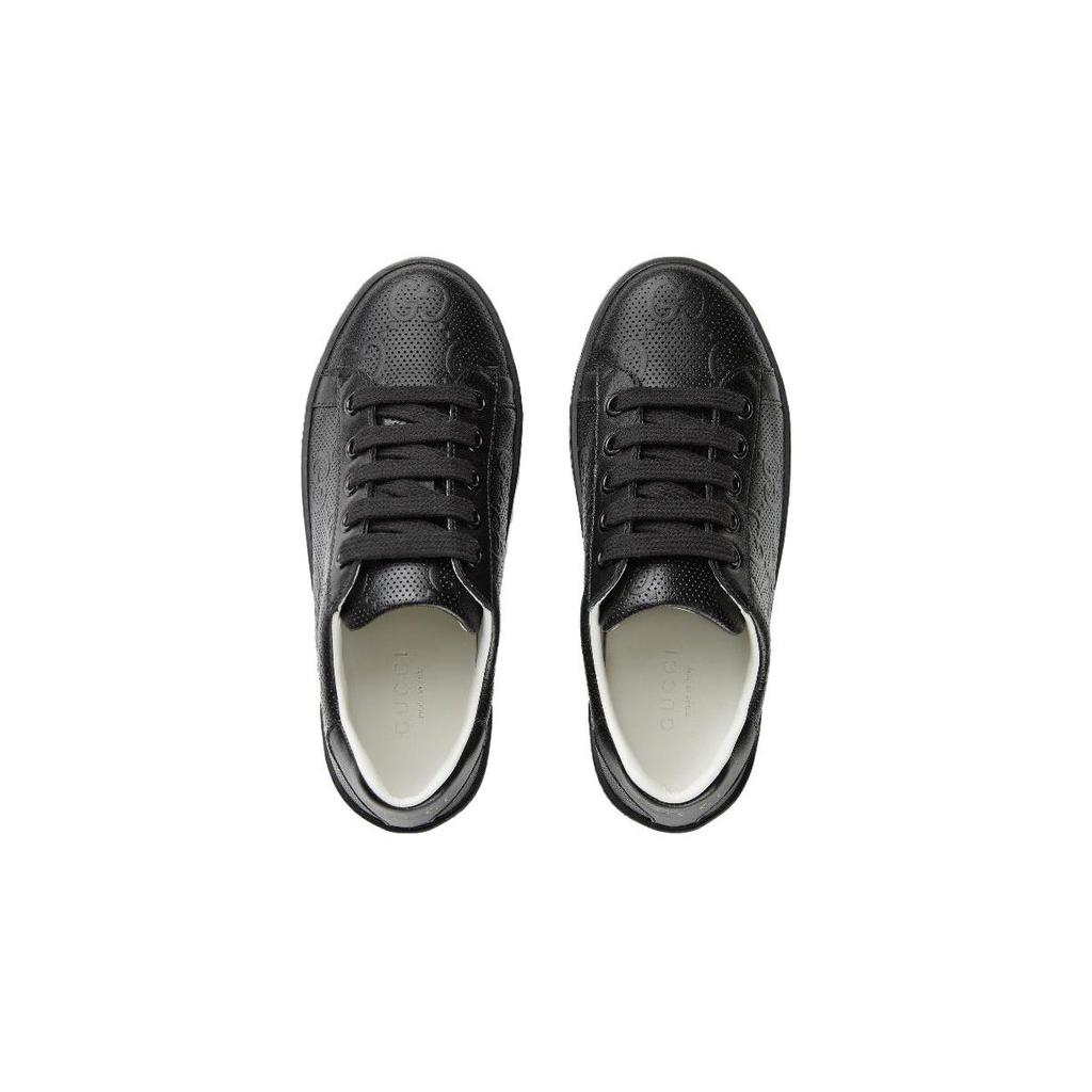 Gucci ACE Low Top Kids' Skateboarding Shoes Black Kids' 681377 UMT20 1000