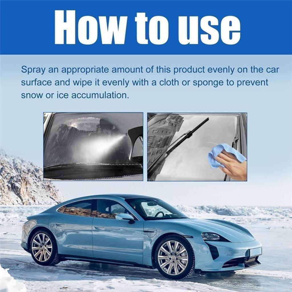 100 ml Snabbverkande Isborttagningsspray för Vindruta Genomskinlig Formel Tar Bort Is & Frost på Sekunder för Bil Lastbil SUV Vintermorgnar