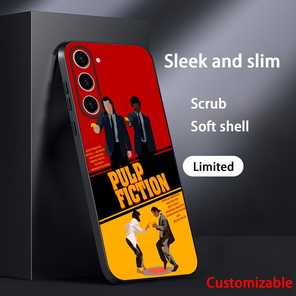 Classic Movies Pulp Fictions Poster Phone Case For Samsung Galaxy S26 S25 S24 S23 S22 S21 Plus Ultra Note20 Soft Black