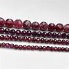 Natural Red Garnet Faceted Round Beads Shinny Stone For Jewelry Making DIY Bracelet Necklace Strand Woman Jewelry Accessories