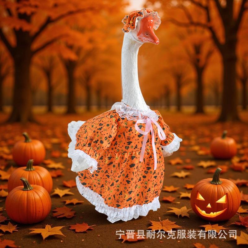Halloween Goose Costume 23 Inch White Goose Decor for Porch Pet Bird Festival Party Decoration