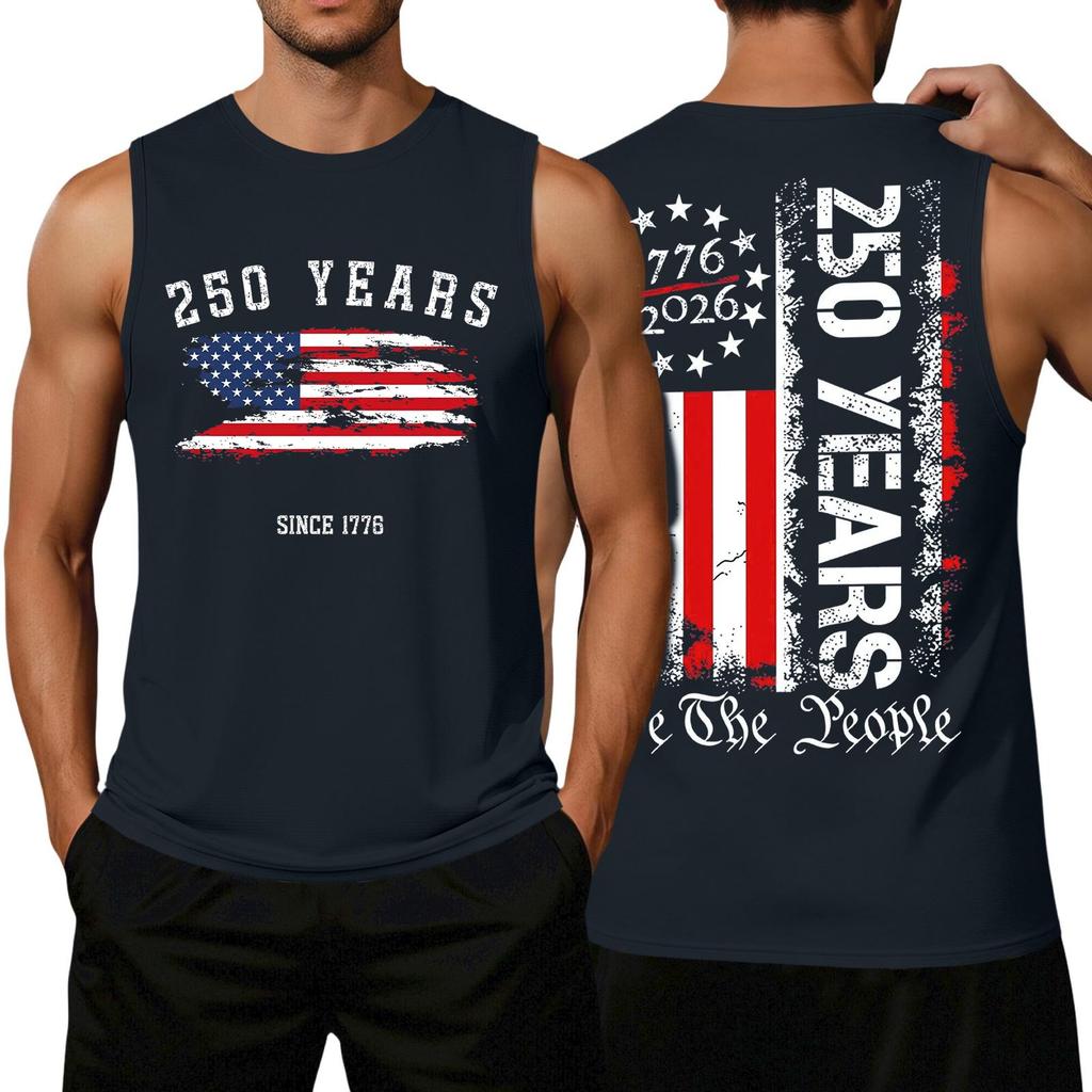 Men 4th Of Shirts USA Muscle Sleeveless Shirt Patriotic Tank Tops