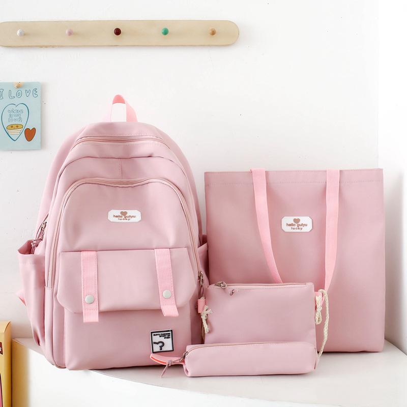 

TS JYL laptop bag,Foreign Trade Student Backpack Light Large 4 Sets Junior Senior High One size fits all розовый