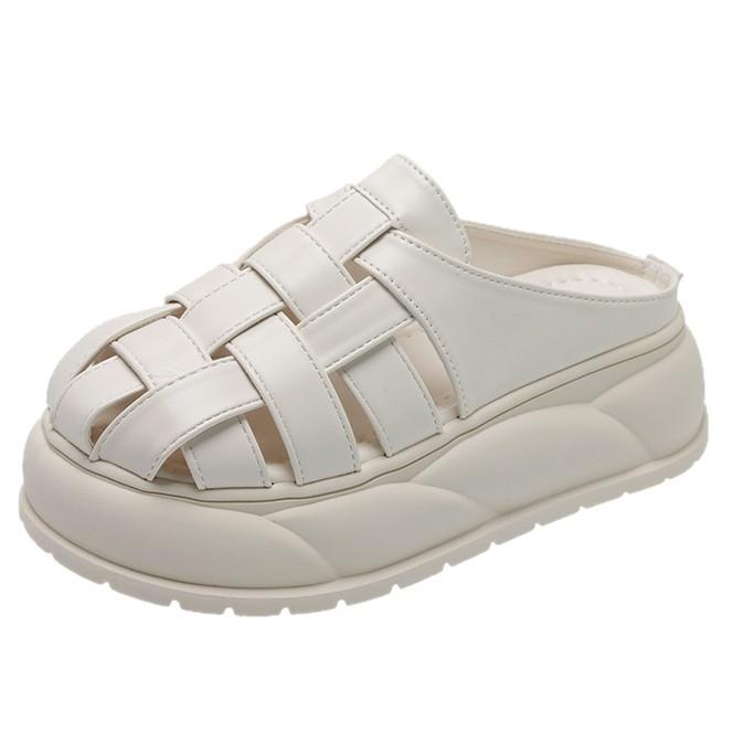 Platform Sandals Women's Summer 2025 New Woven Baotou Pig Cage Shoes Fashionable Versatile Height-increasing Muffin Roman Cool Slippers