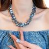 Irregular Double Shell Beaded Necklace Fashion Temperament High Sense Collarbone Chain Simple Versatile Item Decoration