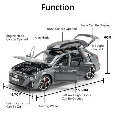 1:Voiture miniature RS7 RS6 à l'échelle 32, jouet en alliage moulé sous pression avec effets sonores et lumineux, absorption des chocs, modèle réduit de véhicule en métal moulé sous pression, cadeau de collection pour garçon