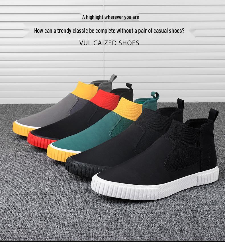 Men's Spring Canvas Slip-On High-Top Casual Shoes