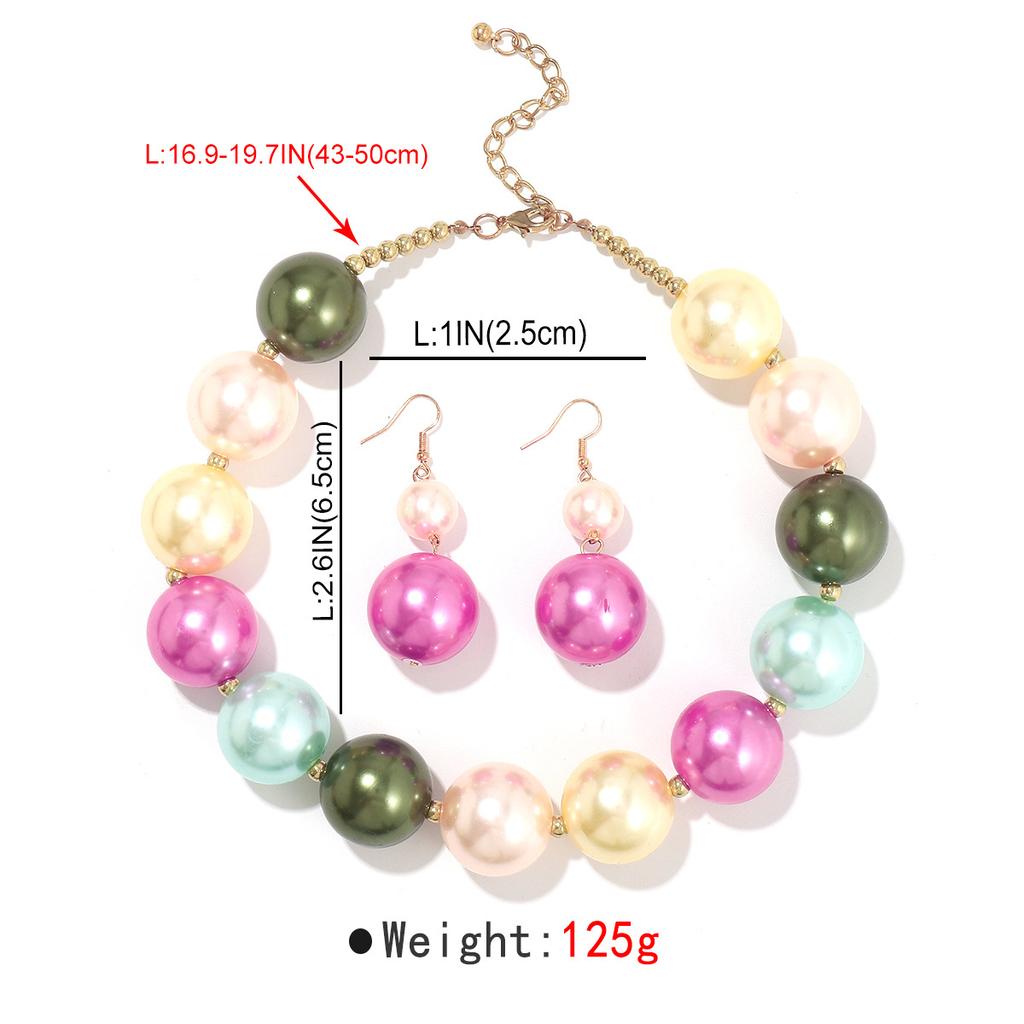 New Arrival Palace Style Vintage Mixed Color Pearl Necklace Luxury Elegant Earrings Jewelry Set Trendy Gifts For Women