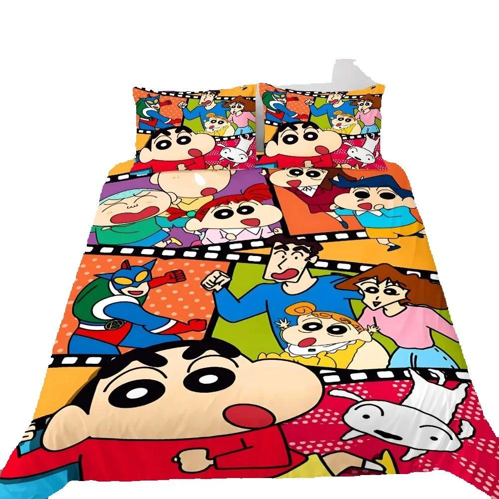 Exquisite 3D Cartoon Wallpaper Shin-chanS Digital Printing Bedding Set Duvet Cover Comforter Bed Youth Kids Girl Boys Gift
