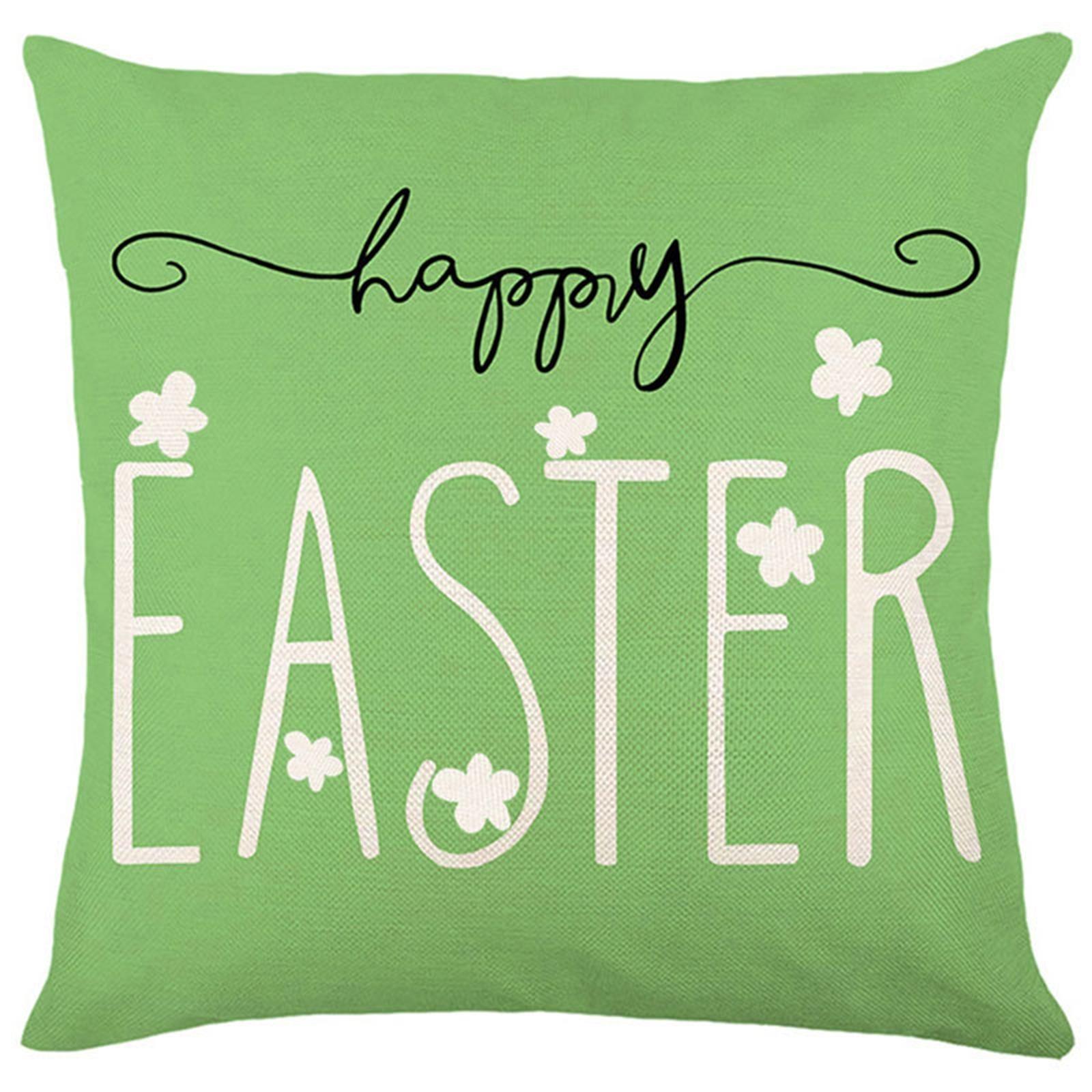 

1 Pieces Easter Pillow-Case Bunnies With Eggs Canvas Pillow-Cover, Spring Season s Linen Sofa Bed Throw Cushion Cover Decoration
