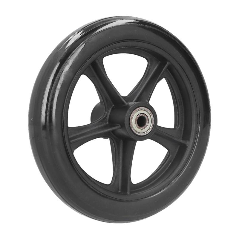 Wheelchair Wheel Replacement 16cm PU Walker Caster Accessory with Ball Bearing Black