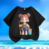 Children's Cartoon Pure Cotton Top, Summer Girls' Casual Loose T-shirt