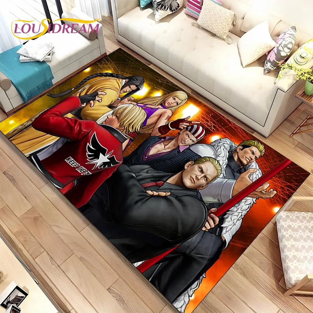 3D King of Fighters Retro Game Gamer Area Rug,Carpet Rug for Home Living Room Bedroom Sofa Doormat Decor,Kids Non-slip Floor Mat