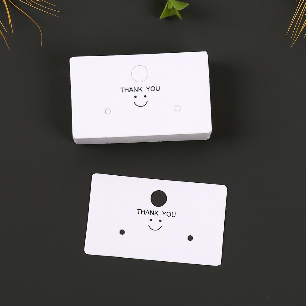Smiley Face 2-Hole Earring Display Card - High-End Ins Style Cardboard Packaging