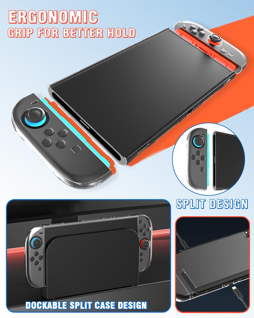 Switch 2 Carrying Case Screen Protector and Case kit Accessories Bundle for Nintendo Switch 2 Protective Case Steering Wheel