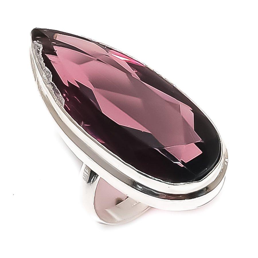

Amethyst Gemstone Handmade 925 Sterling Silver Jewelry Ring Size 6.5 Z6m11