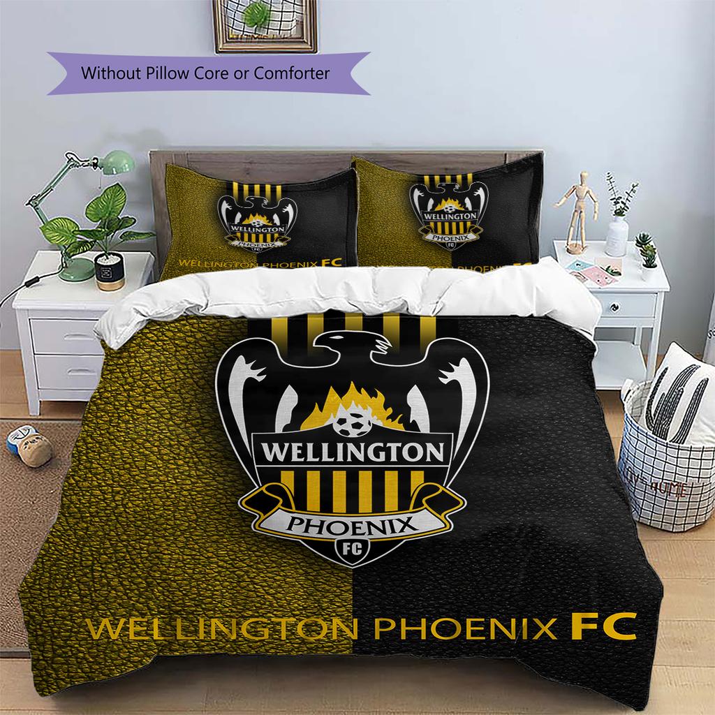 Wellington Phoenix FC Pattern Bedding Home Decoration Birthday & Festival Gift (1 * Duvet Cover + 2 * Pillowcase, Without Core)