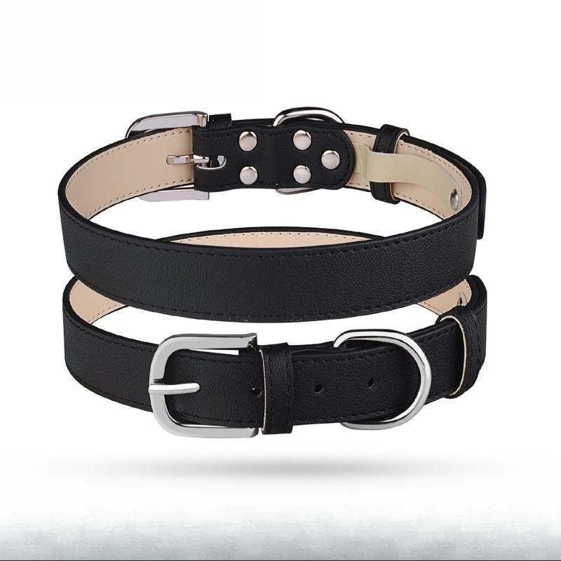 Soft PU Microfiber Dog Collar Adjustable Metal Buckle Comfort Wear‑Resistant Pet Collar For Small Medium Large Dogs Daily Walking