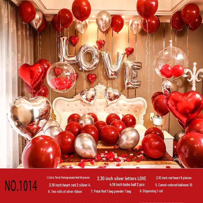 Ruby Red Pomegranate Wedding Balloons Set