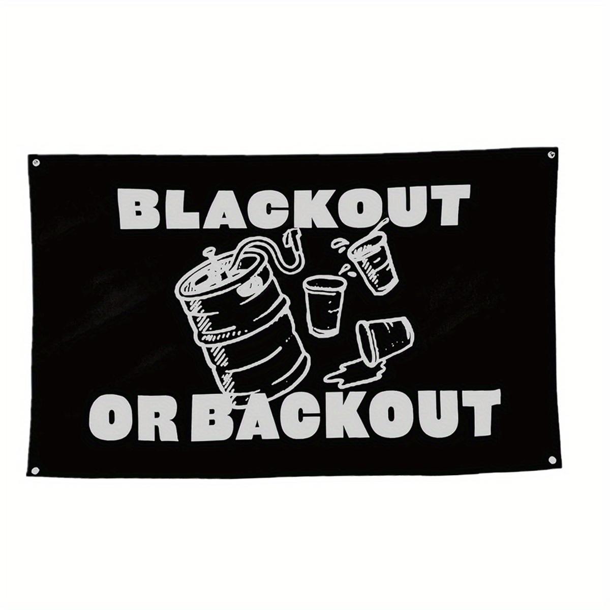 

VIKAMA Blackout or Backout Tapestry Energy Drink Quote Wall Art for Living Room Bedroom Dorm Game Room Decor 74x94cm(29x37in)