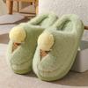 Winter new cartoon cotton slippers women's indoor thick-soled home fluffy shoes wear warm half-drag cotton shoes