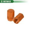 Motoforti 16mm Aluminum Alloy Universal Tire Valve Caps for Car SUV Motorcycle Motorcycle Orange 12pcs