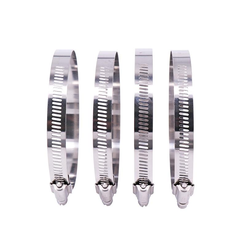 Adjustable Pipe Clamps 201 Stainless Steel Hose Clips Fuel Hose Clamps for Pipe Worm Drive Durable Anti-oxidation 8-300mm