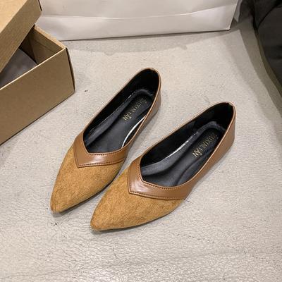 Fashion Women's Fashion Flat Shoes Spring New Pointed Head Shallow Mouth Suede Soft Sole Anti-slip Wear-resistant Single Shoes