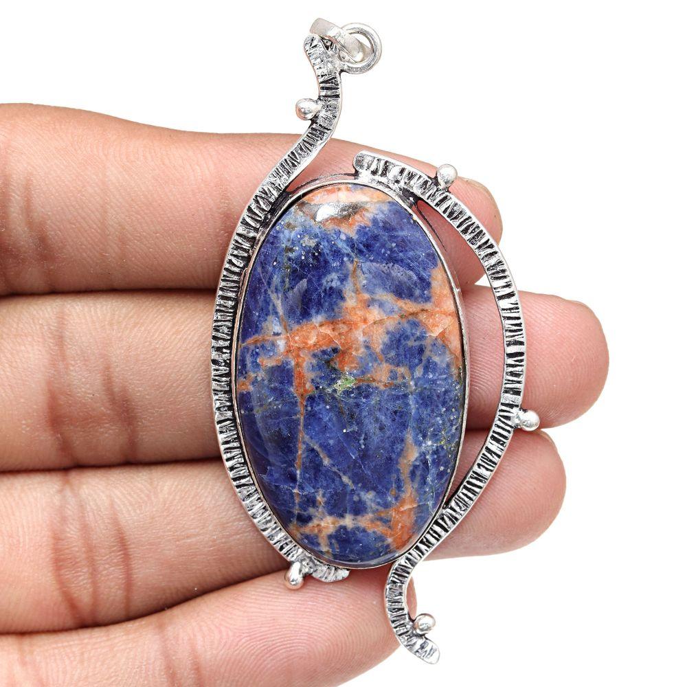 Necklace Sodalite Gemstone Handmade Jewelry 3"