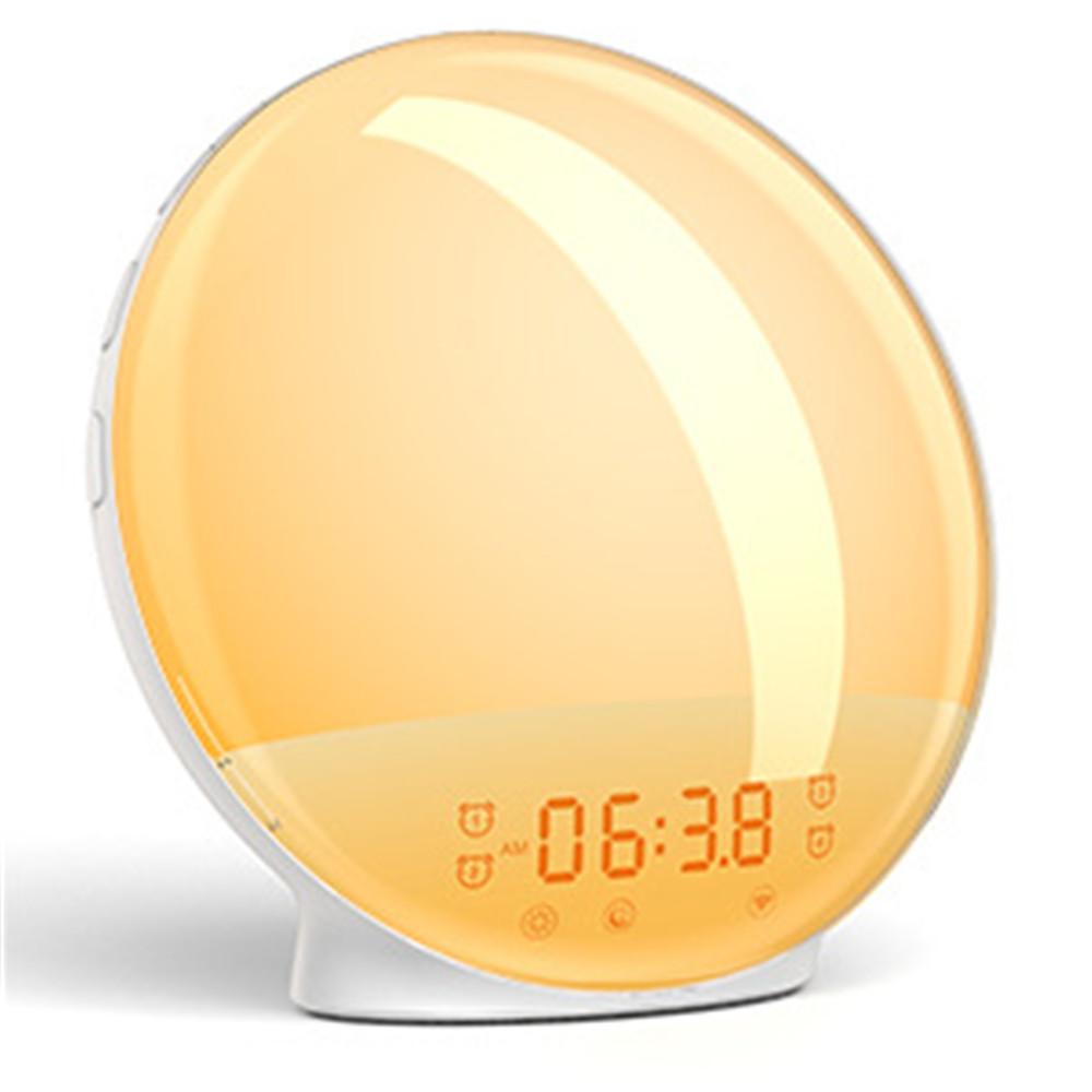 Multifunctional Sunrise Alarm Clock Wake Up Light 7 Sounds FM Radio Sleep Aid