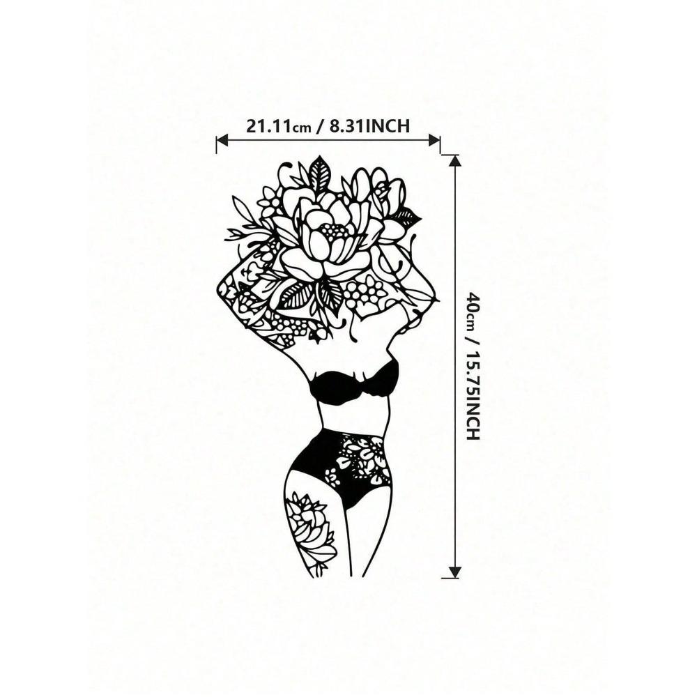 Laser Cut Bohemian Floral Goddess Metal Wall Art Modern Home Decor Bathroom Bedroom Meditation