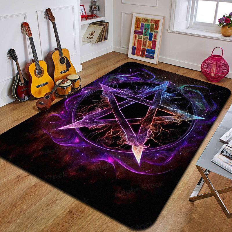 P-Pentagram Printed Carpet Fashion Yoga Mat Non-Slip Carpet Bedroom Decoration Outdoor Carpet Bedroom Birthday Gift