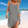 Vestito da Spiaggia da Donna Mini Abito Strisce Verticali Stampa Casual Moderno Senza Maniche Vestibilità Larga Esterno Quotidiano Estivo