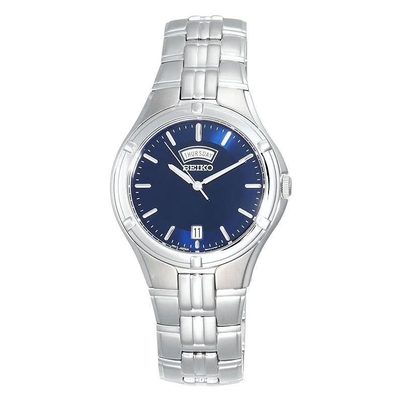 SEIKO 30 meters waterproof Quartz Steel Strap 39mm men s watch blue dial SGEE37 синий