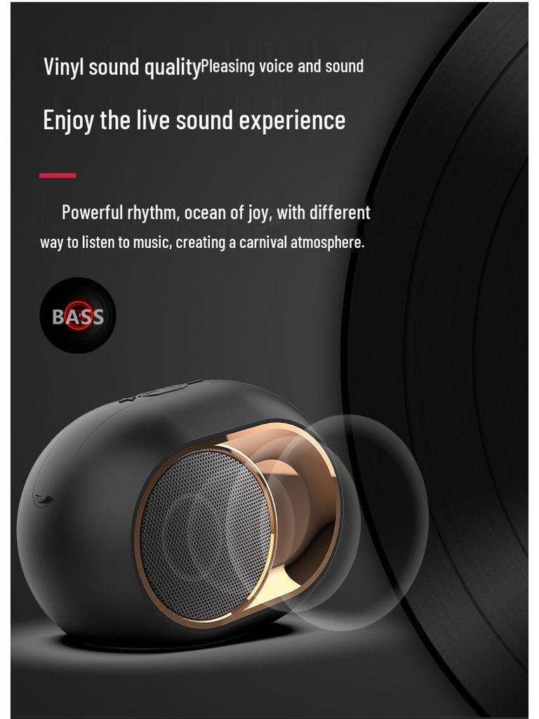 Golden Egg X6 Bluetooth 5.3 Portable Wireless Speaker: Outdoor Subwoofer, Card-Insert, Mini-Sized.