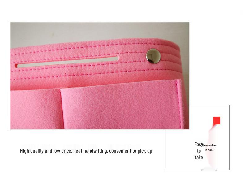 Large Capacity Felt Makeup Bag: Multifunctional Women's Travel Organizer with Snap Closure