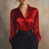 Elegantes Herbst-Langarm-Button-Up-Damenhemd