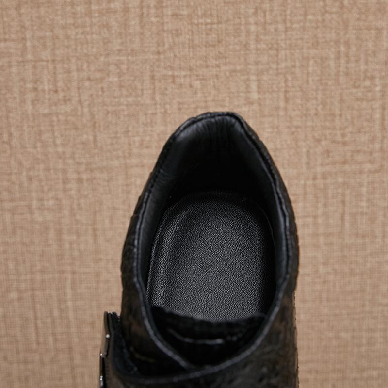 

Fashion New men s casual shoes, winter warm boots, fleece genuine leather men s shoes with crocodile pattern A20 38