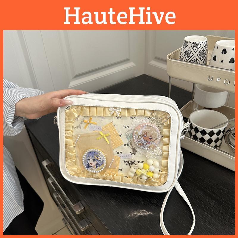 Large Solid Color Capacity Women Shoulder Bag With Compartment Transparent