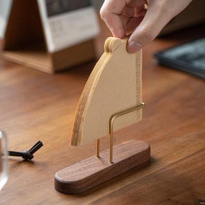 Walnut Filter Paper Rack Holder Coffee Accessories Stand Capacity Of 60 Pcs Paper Storage For Fan Shape V Shape